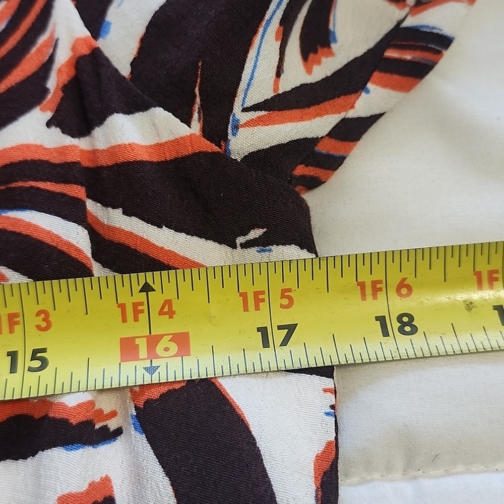 Anthropologie Robin Tiered Brown Orange & White Marble Animal Minidress Small - Picture 10 of 12